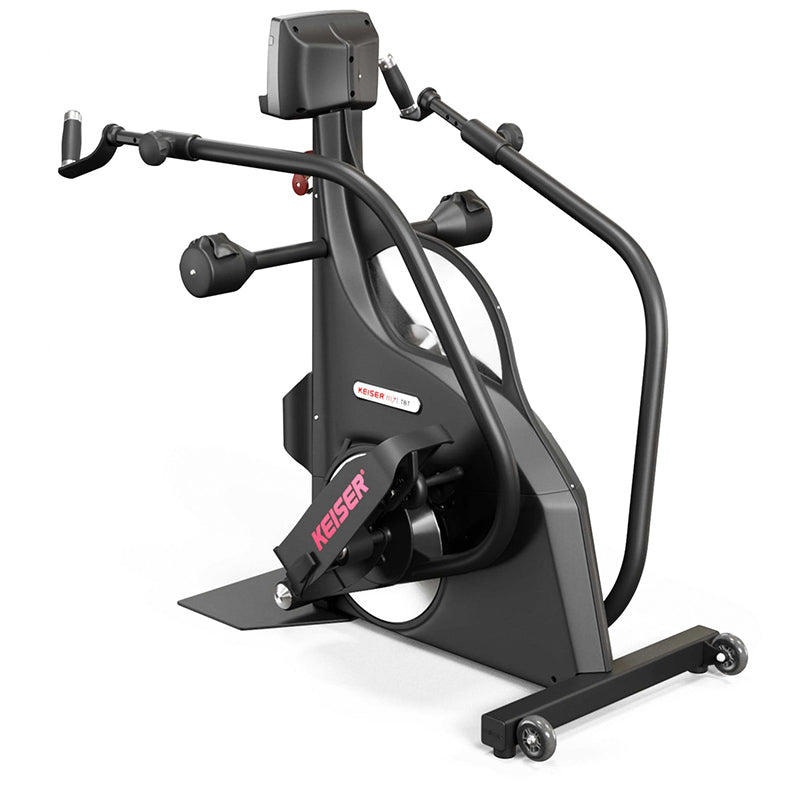 Keiser M7i Total Body Wheelchair Stepper in black on a white background