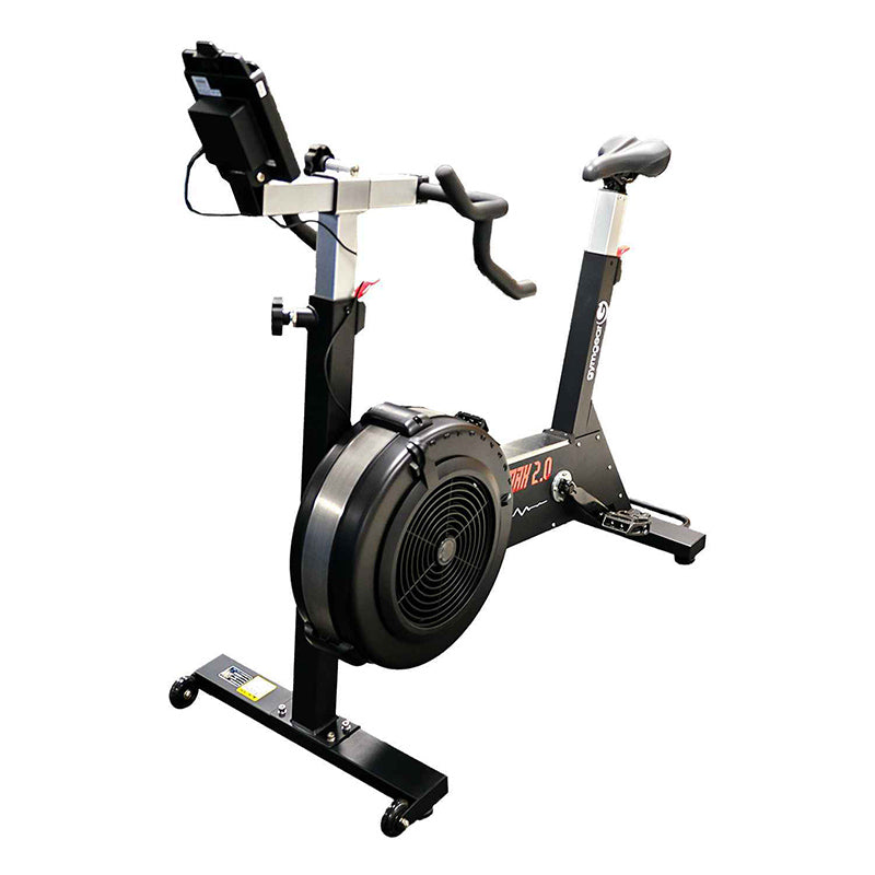 Gym Gear Bike Max 2.0 exercise bike in black with digital display, front view on a white background