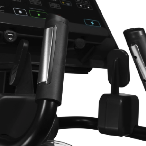 Close-up of Gym Gear E8 Cross Trainer with handles on a white background