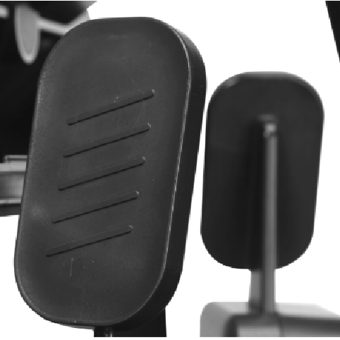 Close-up of the incline controller pad in black