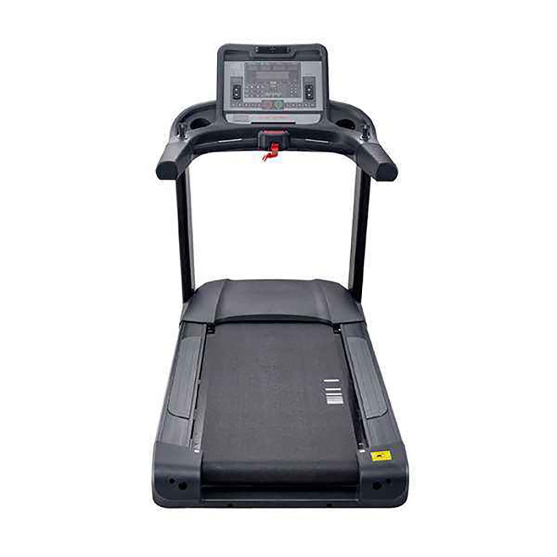 Gym Gear T98 Treadmill with a digital display from the back view on a white background