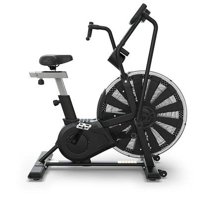 OCTANE ADX Fan Bike - Black assault bike with large wheel side view on a white background
