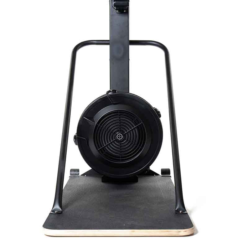 Attack Fitness Ski Attack Ski Machine in black. Close up of the trainer floor stand on a white background