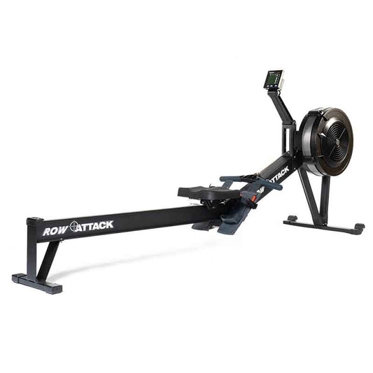Attack Fitness Indoor Rowing Machine in black on a white background