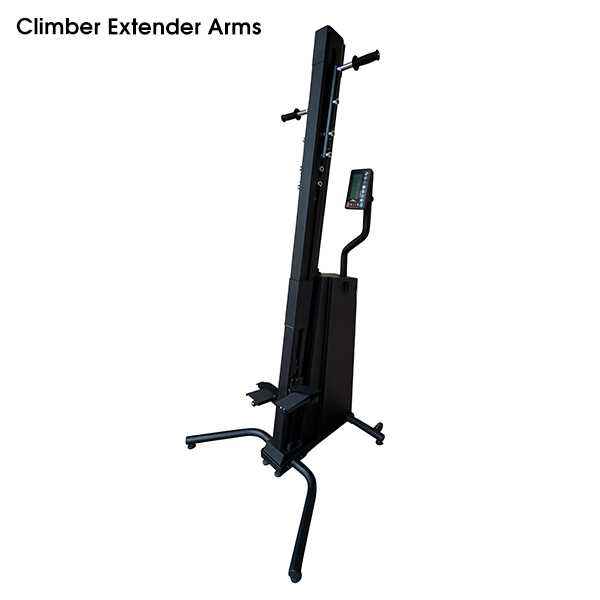 Gym gear Ascend 2.0 Vertical Climber in black. Climber with extender arms on white background
