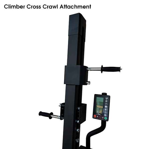 Close-up of the Gym gear Ascend 2.0 Vertical Climber cross crawl attachment in black on white background