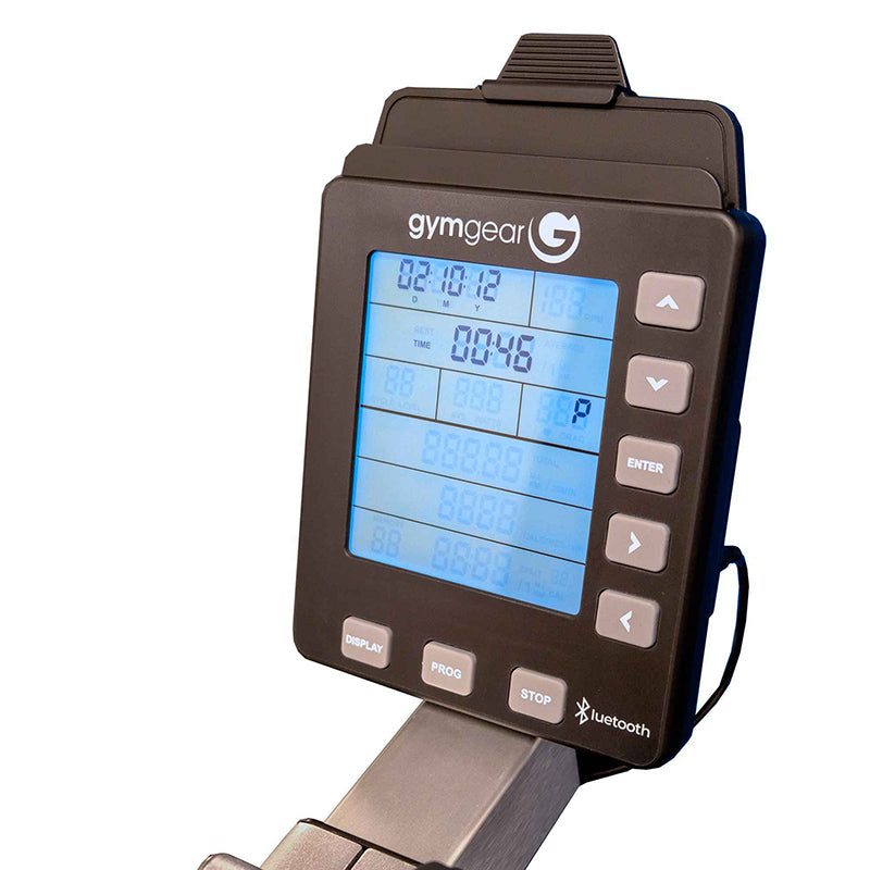 Close-up of the digital display in black on white background