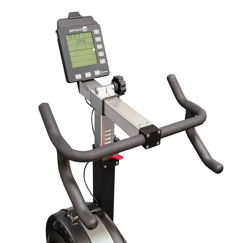 Close-up of the digital display and adjustable handle bars