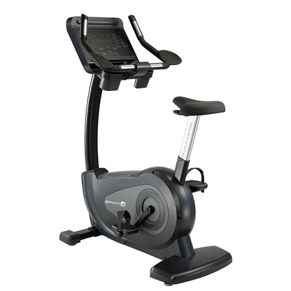 Gym Gear C97 Upright exercise bike with digital display on a white background