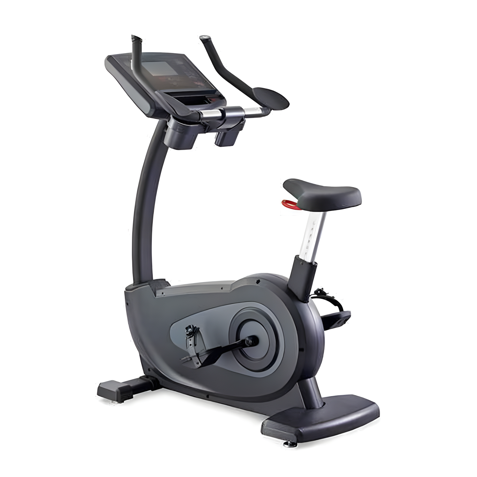 Gym gear C98s Upright exercise Bike in black with digital display on a white background