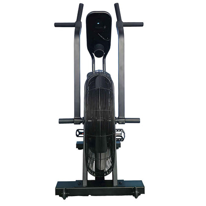 Gym Gear Hurricane Air Bike exercise bike in black, full view from the front on a white background