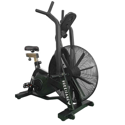 Gym Gear Hurricane Air Bike exercise bike in black, full main view on a white background
