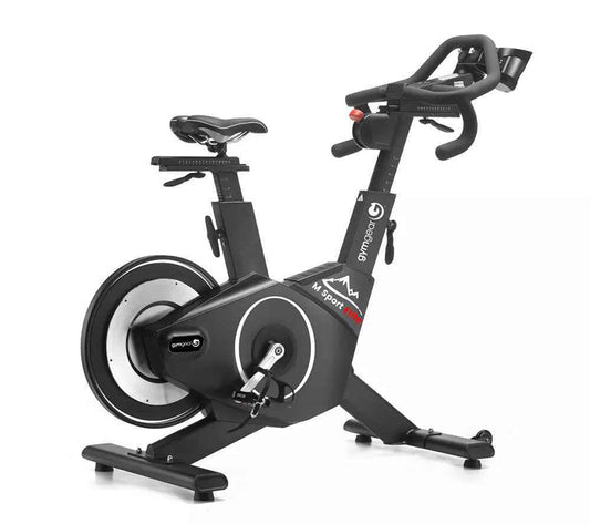 Gym Gear M Sport Elite Indoor Cycle exercise bike in black  with brand logo on a white background