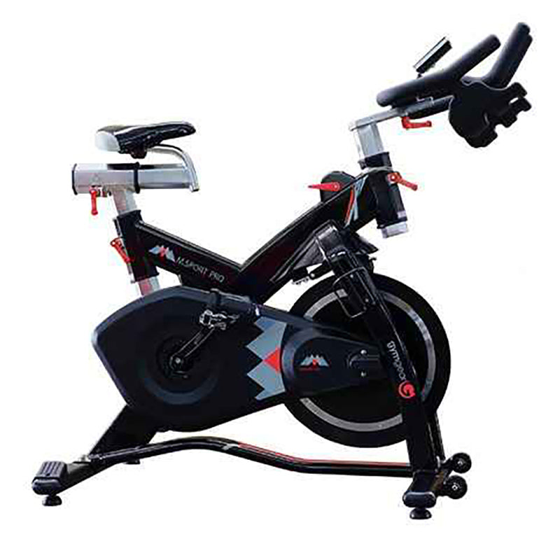 Gym Gear M Sport Pro Indoor Cycle in black and grey from a view from the side on a white background