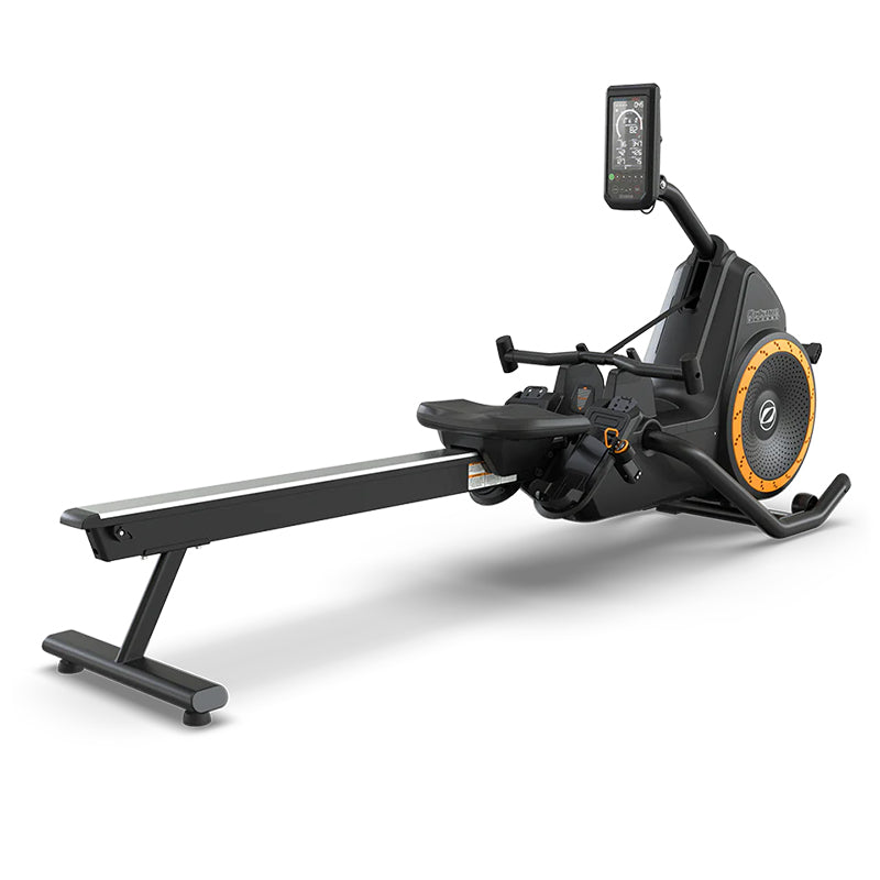 OCTANE RŌ Rower - Rowing machine with digital display, back view, on a white background