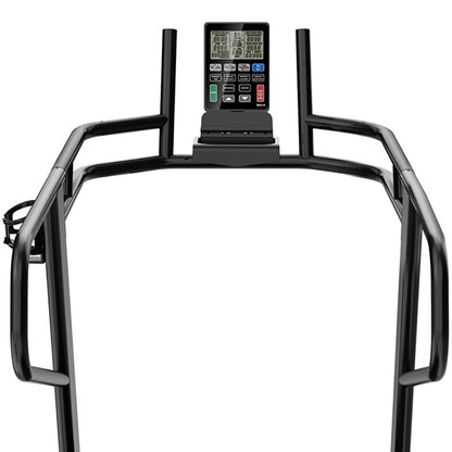 Origin Storm Curved Treadmill Black treadmill, Close up of the digital display on a white background