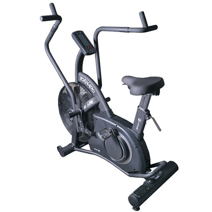 Gym Gear Tornado Airbike exercise bike with fan in black from a back view on a white background