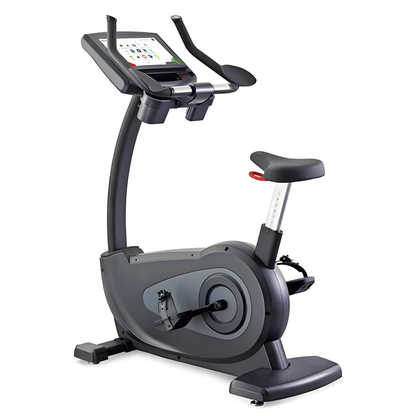 Gym Gear C98e Upright exercise Bike with digital display on a white background