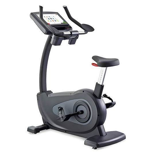 Gym Gear C98e Upright exercise Bike with digital display on a white background