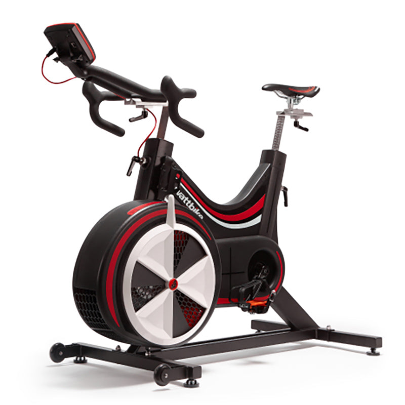 Wattbike Pro/trainer exercise bike in Black and red on a white background