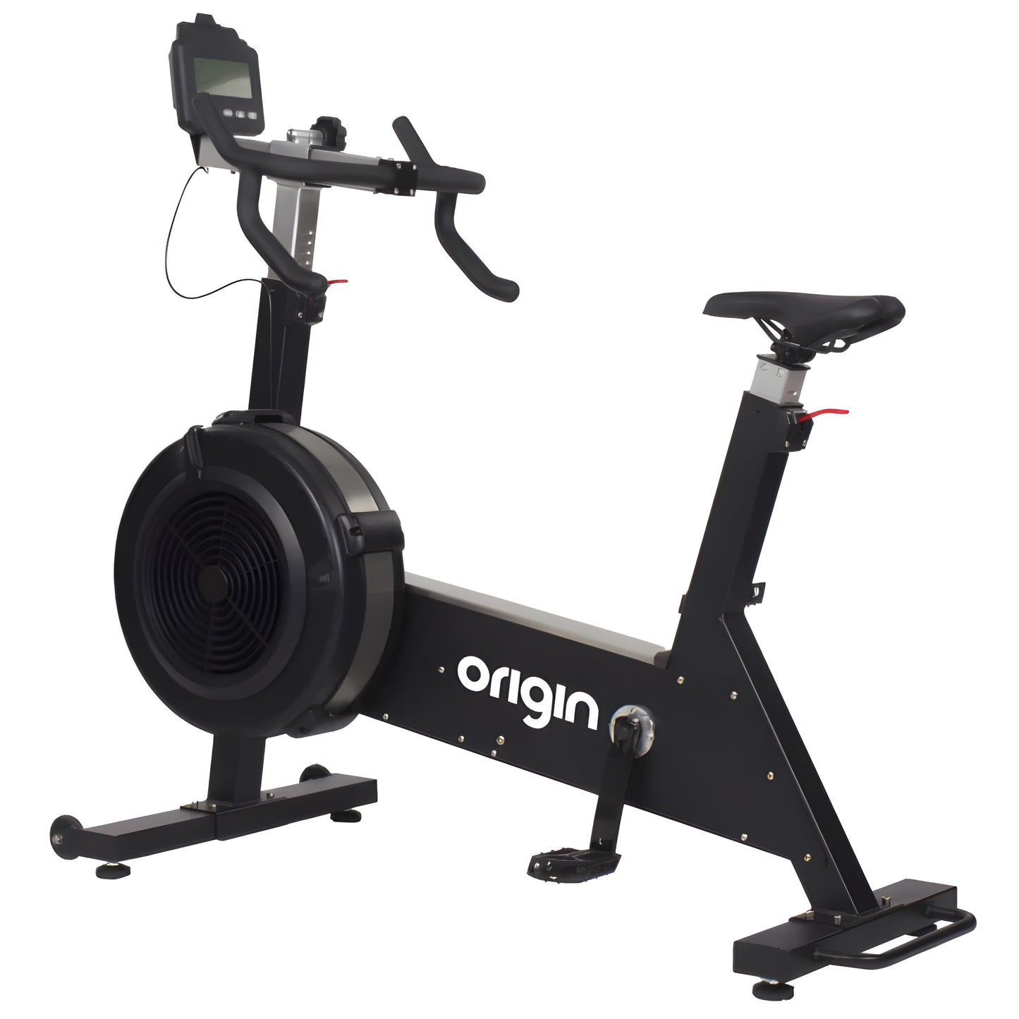 Origin STORM Exercise Bike Trainer Black with 'origin' branding, Full view of the bike on a white background