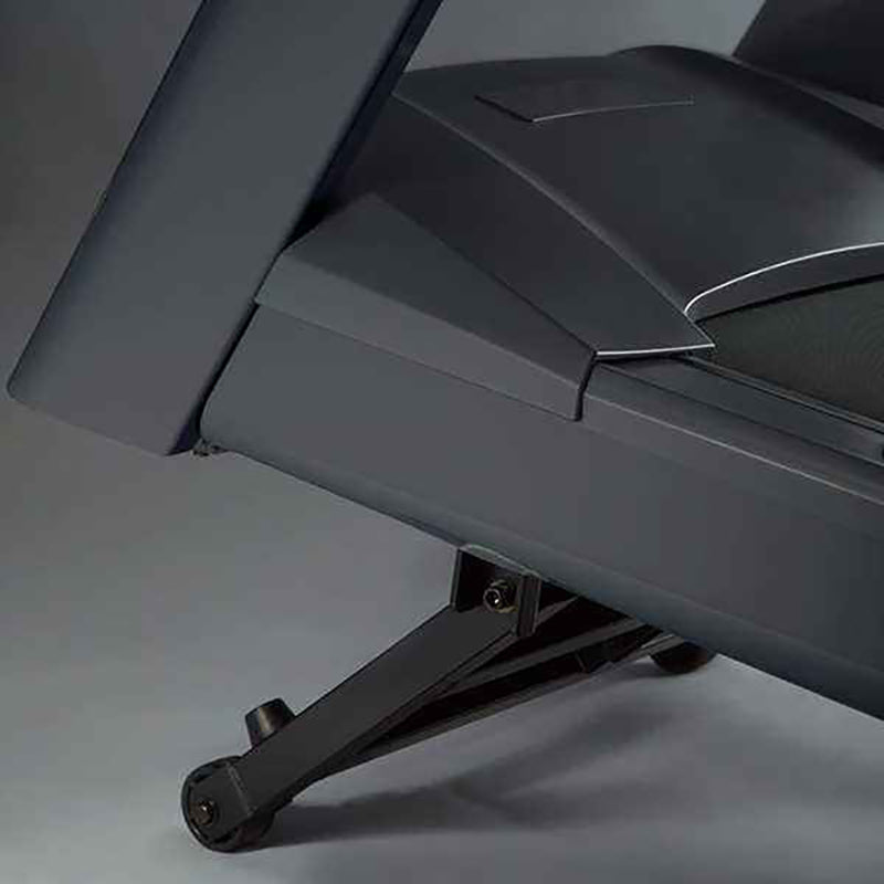 Gym Gear T98e Treadmill Close-up of a list up wheels 